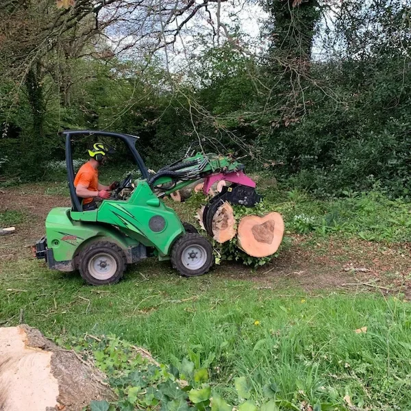 Site clearance using heavy machinery